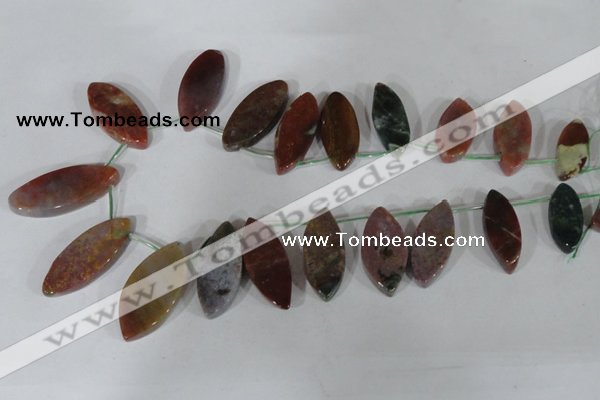 CTD46 Top drilled 12*23mm – 18*50mm marquise Indian agate beads