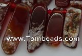 CTD461 15.5 inches 10*20mm - 12*35mm sticks red agate beads