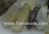 CTD465 15.5 inches 12*25mm - 15*45mm freeform grey agate beads