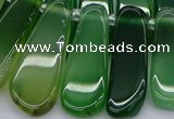 CTD469 15.5 inches 12*25mm - 15*45mm freeform green agate beads