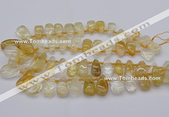 CTD482 Top drilled 10*22mm - 15*45mm freeform citrine beads