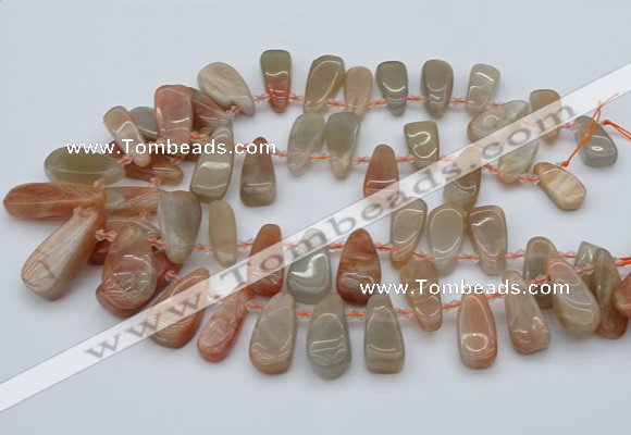 CTD485 Top drilled 10*22mm - 15*45mm freeform moonstone beads