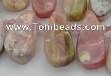 CTD486 Top drilled 10*22mm - 15*45mm freeform pink opal beads