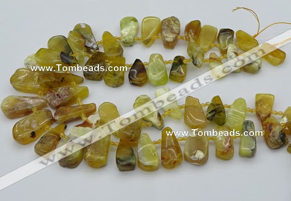 CTD487 Top drilled 10*22mm - 15*45mm freeform yellow opal beads