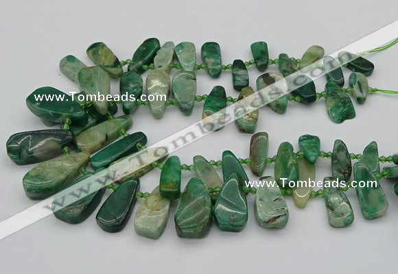 CTD493 Top drilled 10*22mm - 15*45mm freeform African jade beads