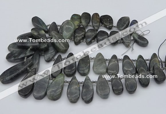 CTD495 Top drilled 10*22mm - 15*45mm freeform labradorite beads