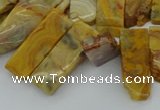 CTD499 Top drilled 10*25mm - 10*45mm sticks yellow crazy lace agate beads