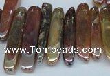 CTD525 Top drilled 10*25mm - 10*60mm wand plated agate beads