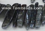 CTD530 Top drilled 10*25mm - 10*60mm wand plated agate beads