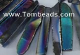 CTD536 Top drilled 10*30mm - 10*65mm wand plated agate beads