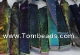 CTD537 Top drilled 10*30mm - 10*65mm wand plated agate beads