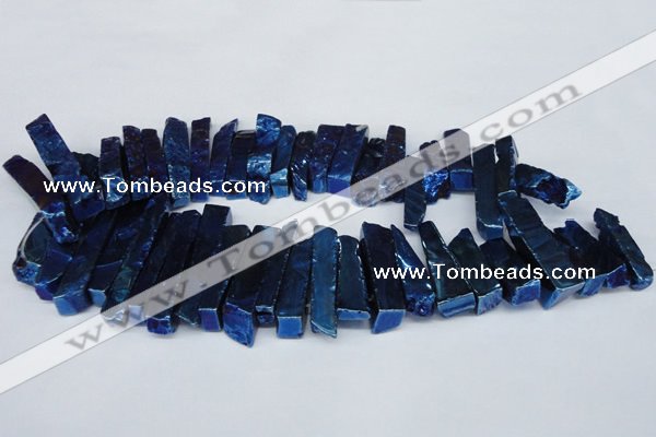 CTD538 Top drilled 10*30mm - 10*65mm wand plated agate beads