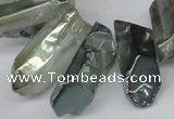 CTD543 Top drilled 10*20mm - 12*35mm nuggets plated quartz beads