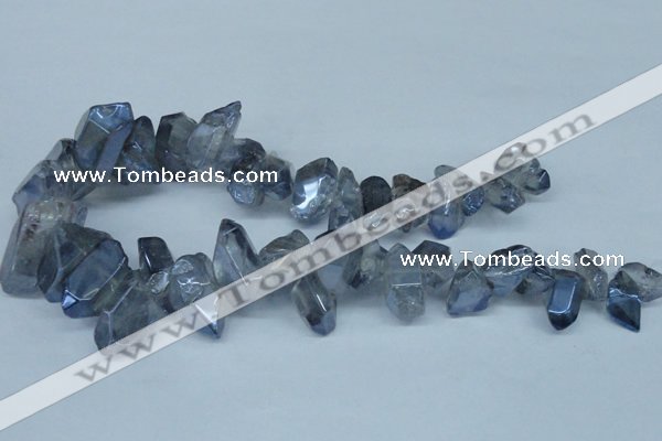 CTD544 Top drilled 10*15mm - 15*30mm nuggets plated quartz beads