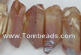 CTD547 Top drilled 12*25mm - 12*45mm nuggets plated quartz beads