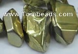 CTD550 Top drilled 10*25mm – 15*35mm nuggets plated quartz beads