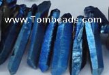 CTD553 Top drilled 8*25mm - 8*40mm wand plated quartz beads