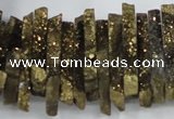 CTD558 Top drilled 6*15mm - 10*40mm wand plated agate beads