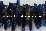 CTD560 Top drilled 6*15mm - 10*40mm wand plated agate beads