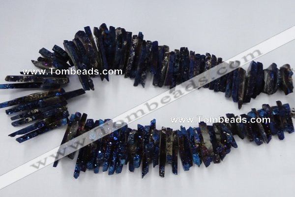 CTD560 Top drilled 6*15mm - 10*40mm wand plated agate beads