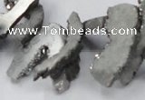 CTD562 Top drilled 10*20mm - 10*40mm freeform plated agate beads