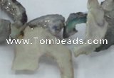 CTD563 Top drilled 10*20mm - 10*40mm freeform plated agate beads