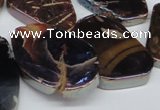 CTD574 Top drilled 20*30mm - 30*45mm freeform plated agate beads