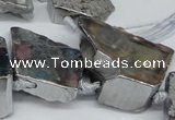 CTD577 Top drilled 20*30mm - 30*50mm freeform plated agate beads
