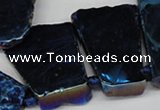 CTD579 Top drilled 20*30mm - 30*50mm freeform plated agate beads
