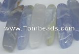 CTD581 Top drilled 8*25mm - 8*55mm wand blue lace agate beads