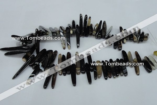 CTD589 Top drilled 6*20mm - 6*45mm wand agate gemstone beads