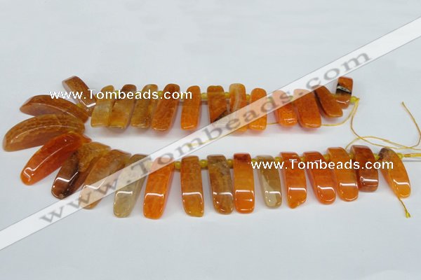 CTD597 Top drilled 10*30mm - 12*45mm wand agate gemstone beads