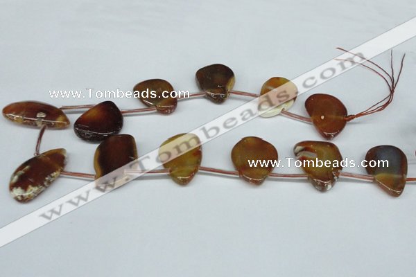 CTD609 Top drilled 20*25mm - 25*40mm freeform agate gemstone beads