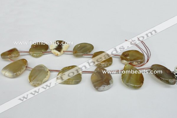 CTD610 Top drilled 25*35mm - 30*40mm freeform agate gemstone beads
