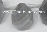 CTD616 Top drilled 22*30mm - 25*35mm faceted freeform grey agate beads