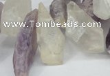 CTD621 12*22mm - 15*40mm nuggets amethyst & white crystal beads