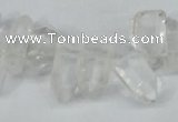 CTD624 Top drilled 8*15mm - 10*25mm faceted nuggets white crystal beads