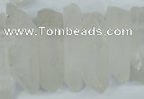 CTD626 Top drilled 10*25mm - 12*45mm faceted nuggets white crystal beads