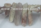CTD627 Top drilled 6*20mm - 8*30mm faceted nuggets red quartz beads