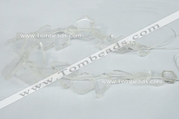 CTD628 Top drilled 15*20mm - 30*40mm freeform white crystal beads