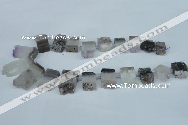 CTD631 Top drilled 15*18mm - 16*35mm freeform amethyst beads