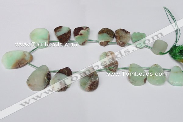 CTD636 Top drilled 18*25mm - 28*40mm freeform australia chrysoprase beads