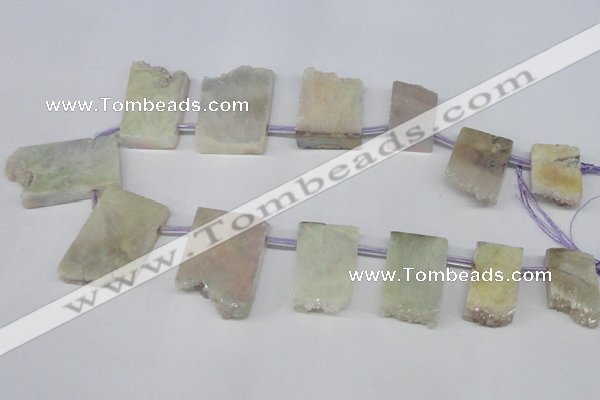 CTD651 Top drilled 15*25mm - 25*40mm freeform plated quartz beads