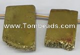 CTD653 Top drilled 15*25mm - 25*40mm freeform plated quartz beads