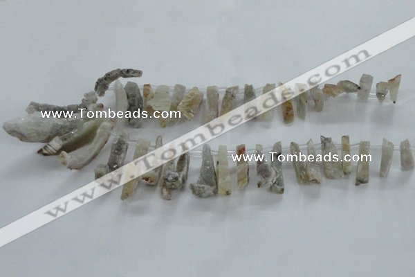 CTD675 Top drilled 10*25mm - 12*45mm wand agate gemstone beads