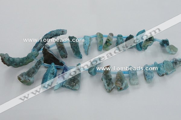 CTD682 Top drilled 12*20mm - 15*45mm freeform agate gemstone beads