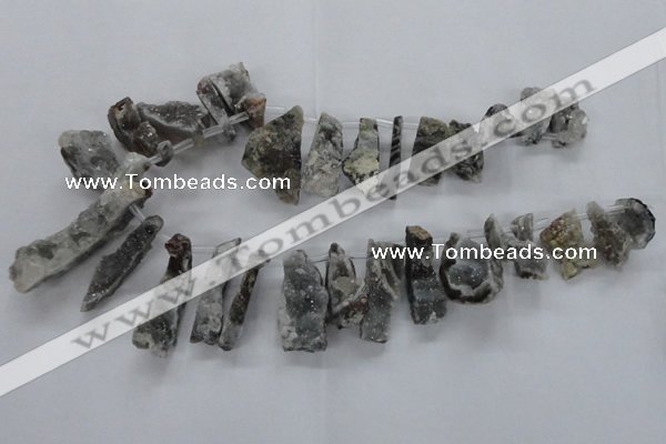 CTD684 Top drilled 12*20mm - 15*45mm freeform agate gemstone beads