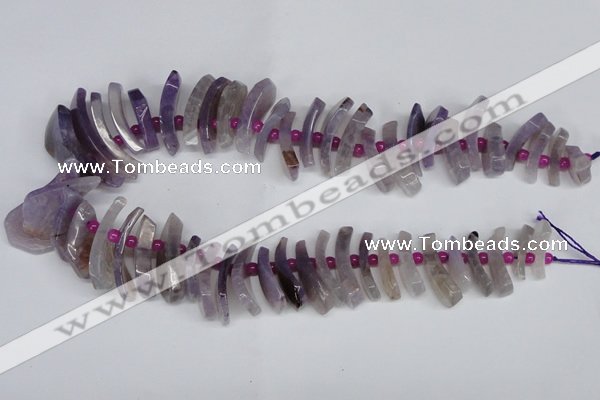 CTD728 Top drilled 12*25mm - 14*40mm wand agate gemstone beads