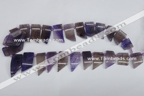 CTD732 Top drilled 15*20mm - 15*40mm wand agate gemstone beads