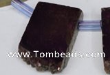 CTD757 Top drilled 15*25mm - 25*40mm freeform plated quartz beads